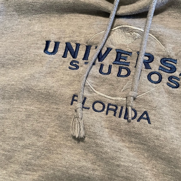 Universal Studios Florida Womens M Gray Embroidered Hoodie Vacation Resort - Picture 7 of 8